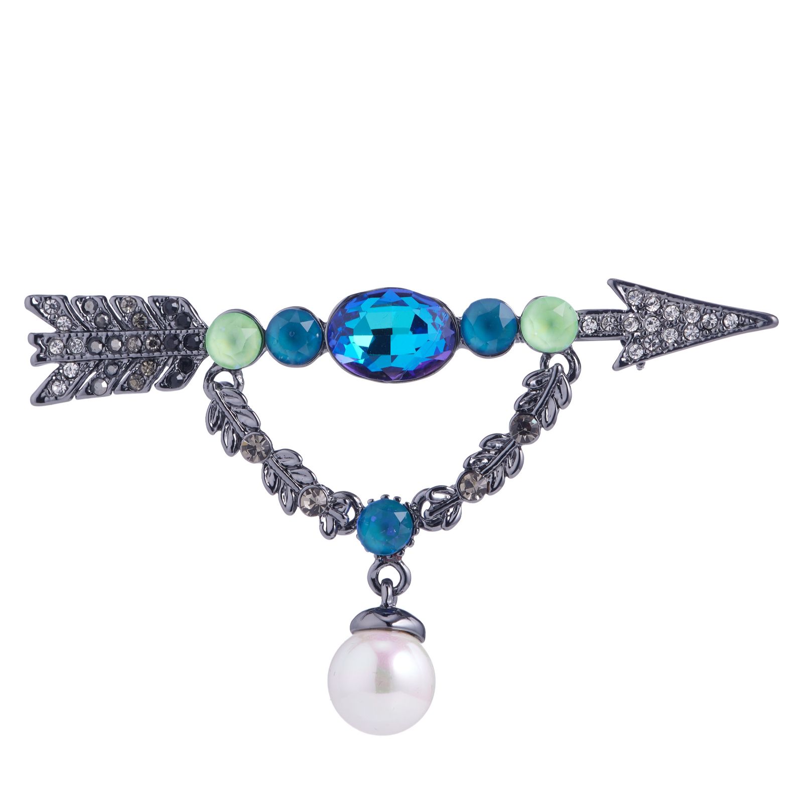 Butler & Wilson Arrow & Faux Pearl Brooch