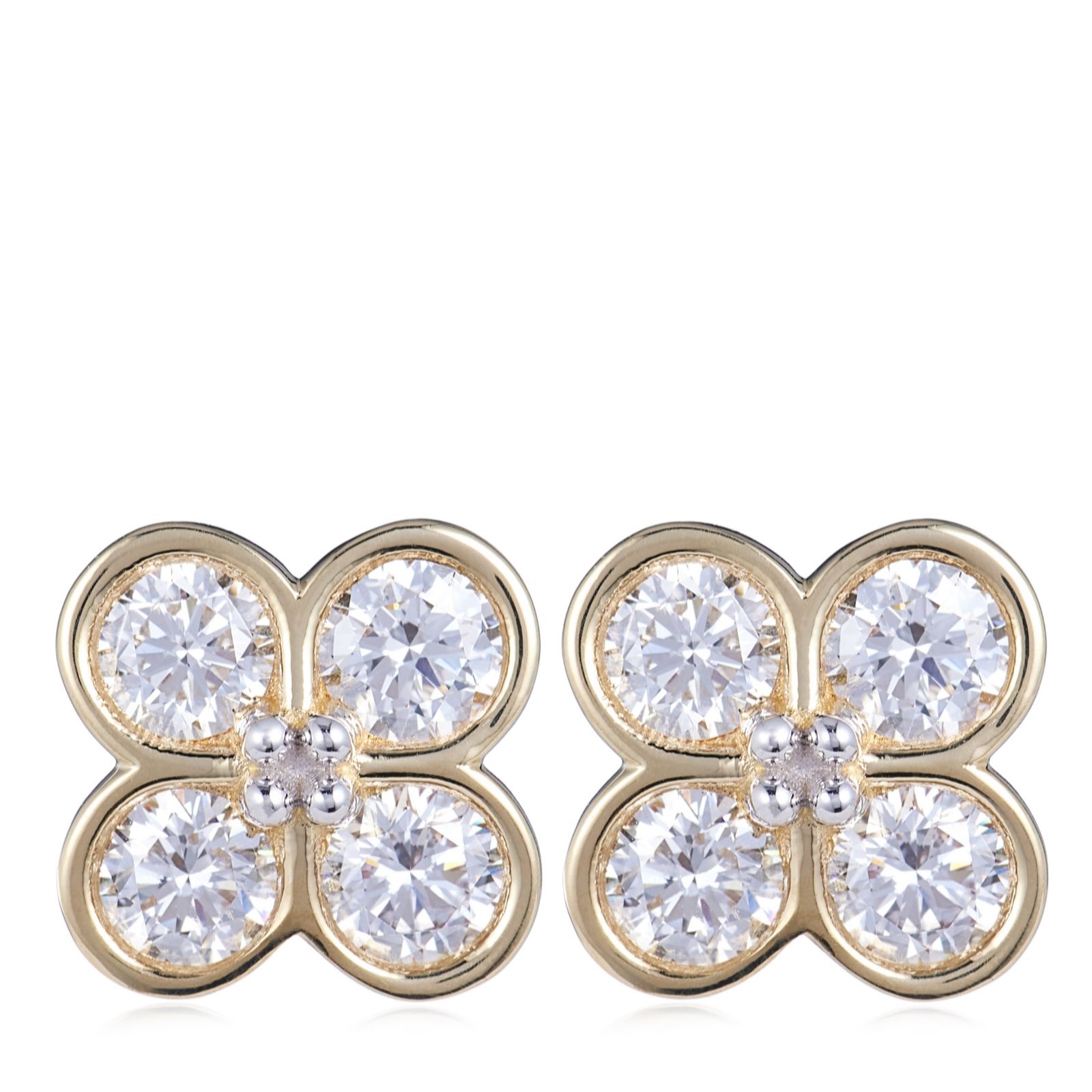 Fire Light 1.50ct Lab Grown Diamond Clover Earrings 9ct Gold