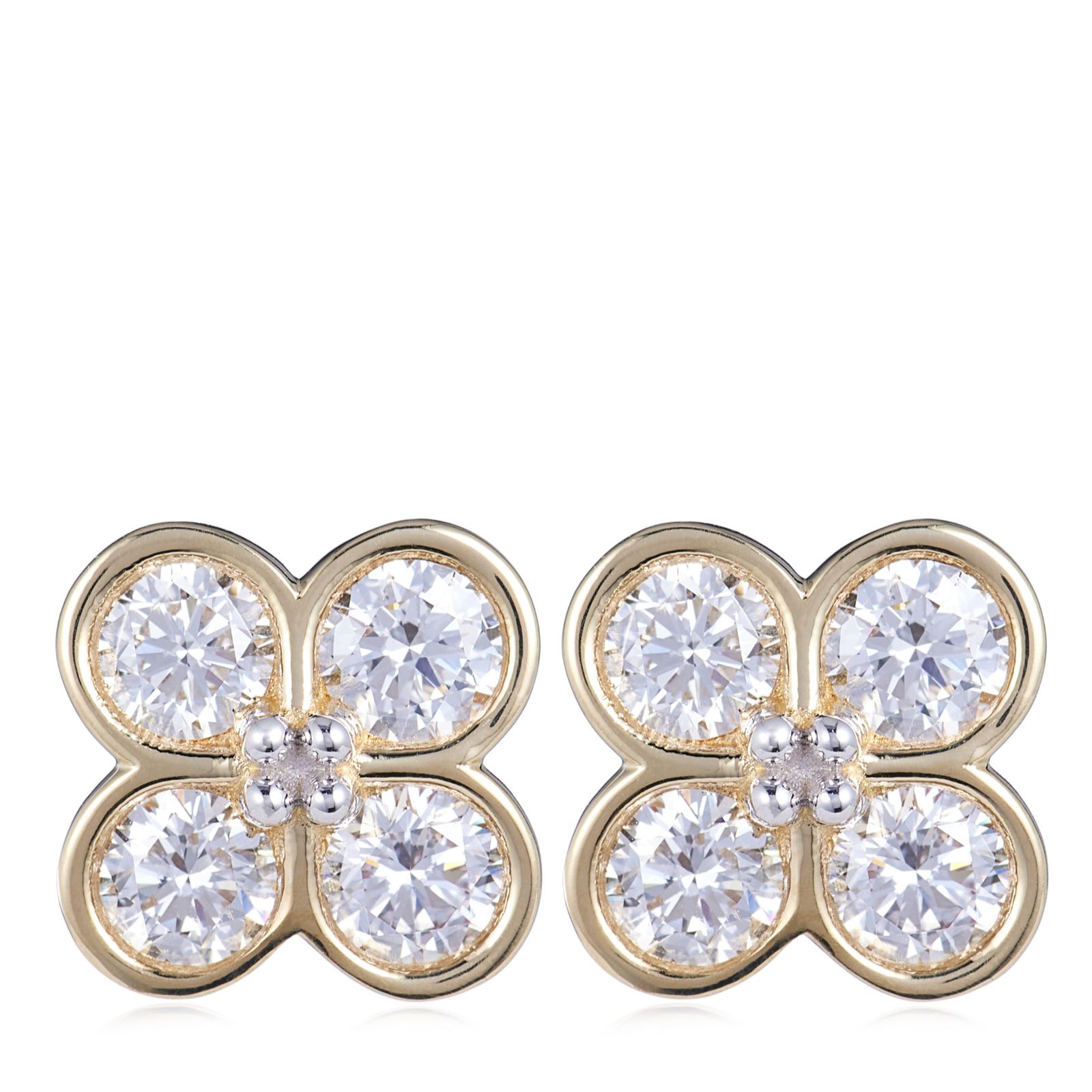 Fire Light 1.50ct Lab Grown Diamond Clover Earrings 9ct Gold