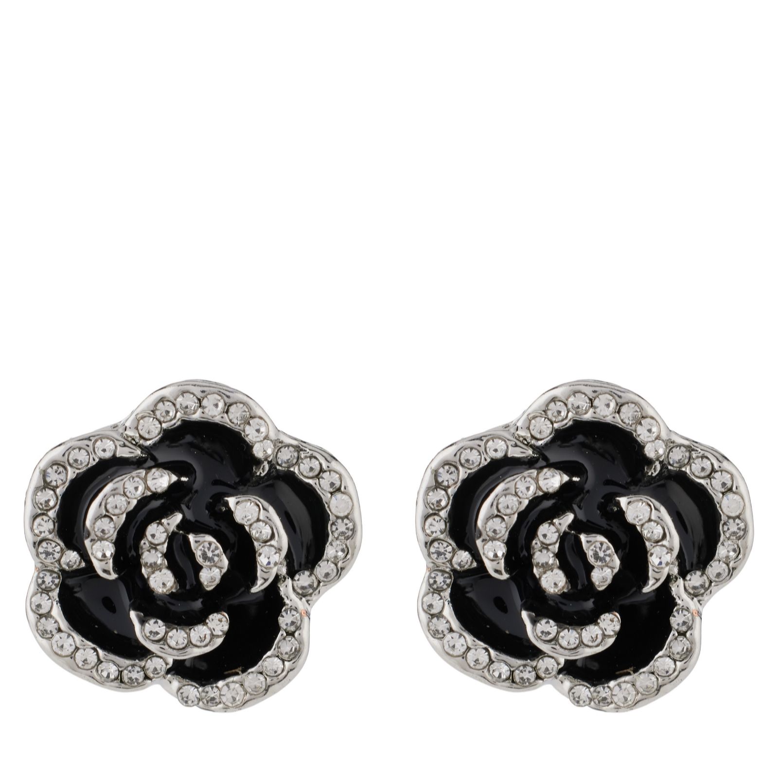 Butler & Wilson Crystal Rose Earrings