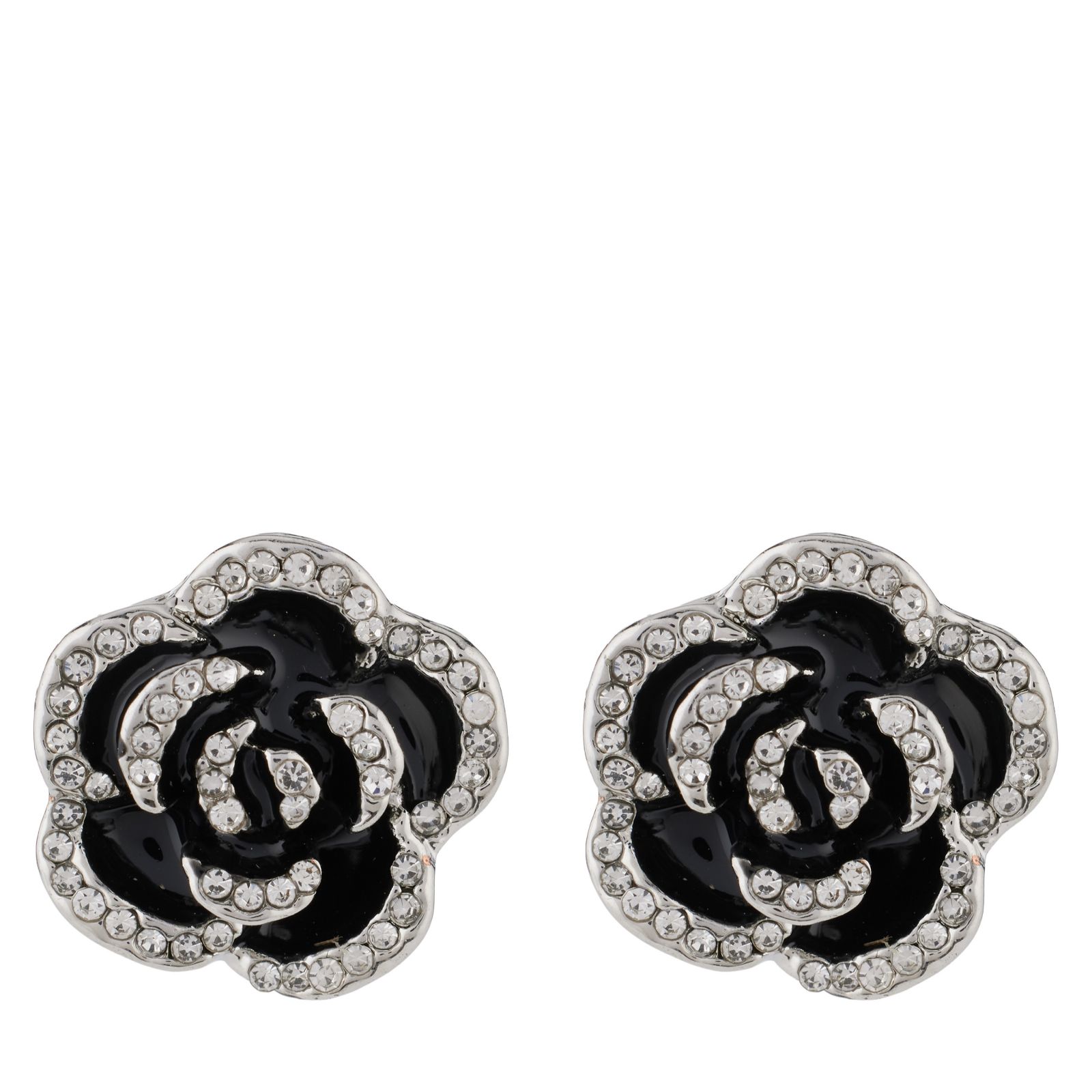 Butler & Wilson Crystal Rose Earrings