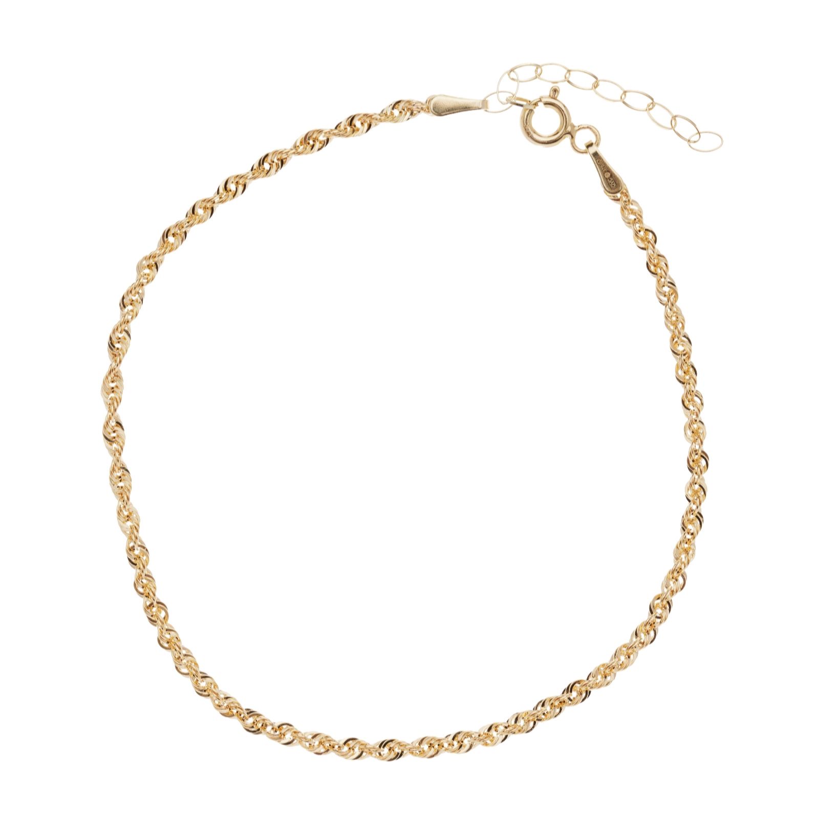GOLD 9ct Italian Gold Radiance Rope Bracelet 0.8g