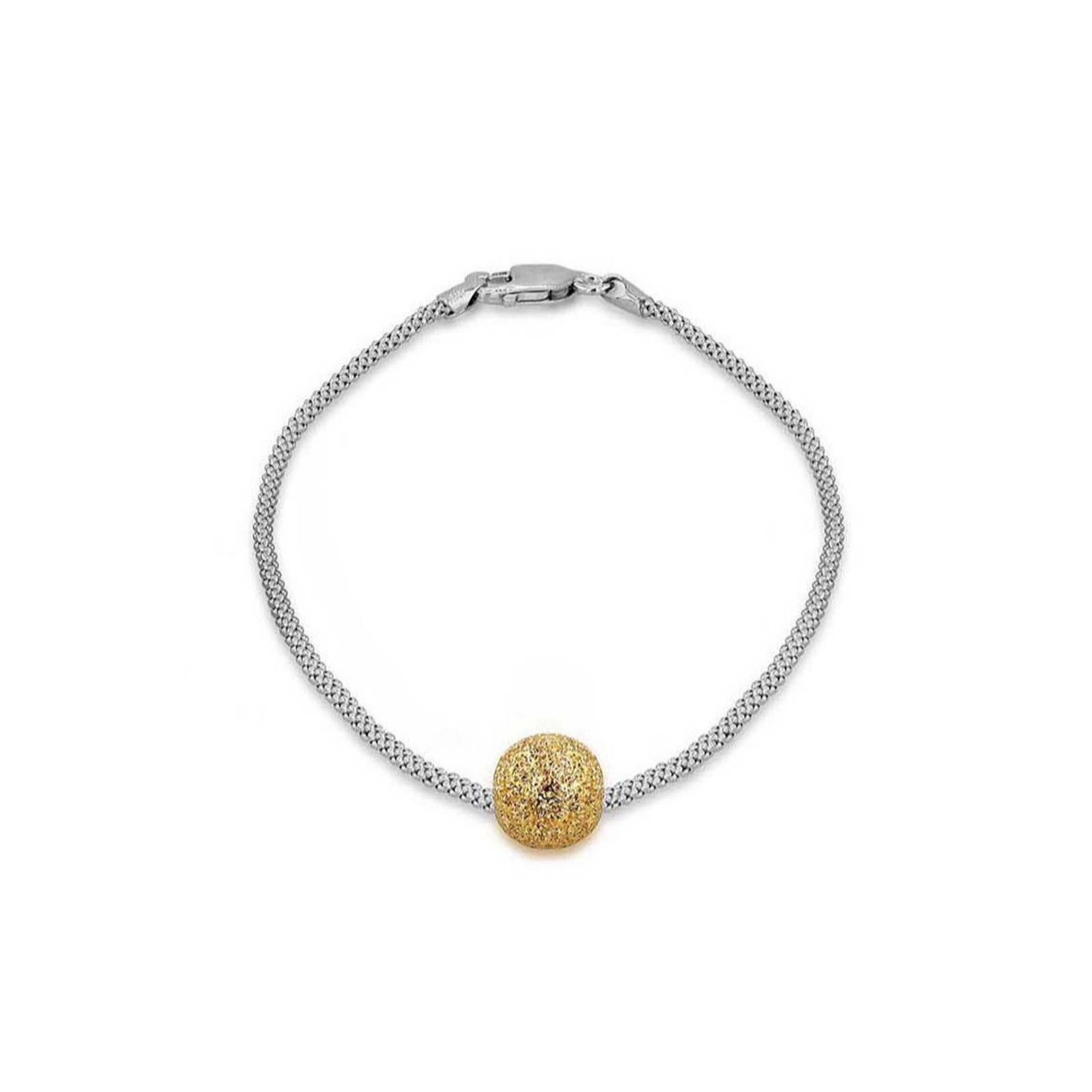 Faith & Brown Italian Crafted 2 Tone Glitterball & Popcorn Bead Bracelet