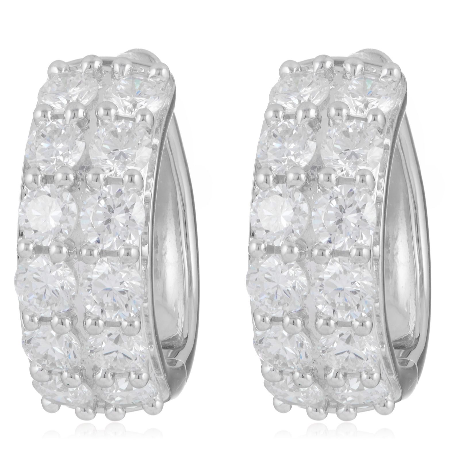 Fire Light 2ct Lab Grown Diamond Pave Hoop Earrings 9ct Gold