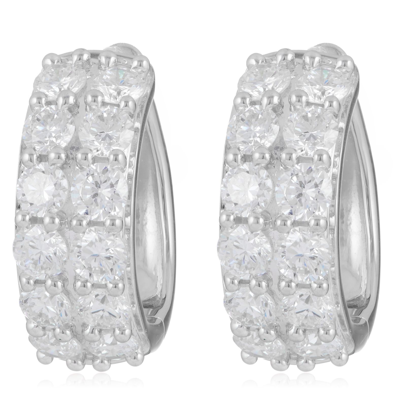 Fire Light 2ct Lab Grown Diamond Pave Hoop Earrings 9ct Gold