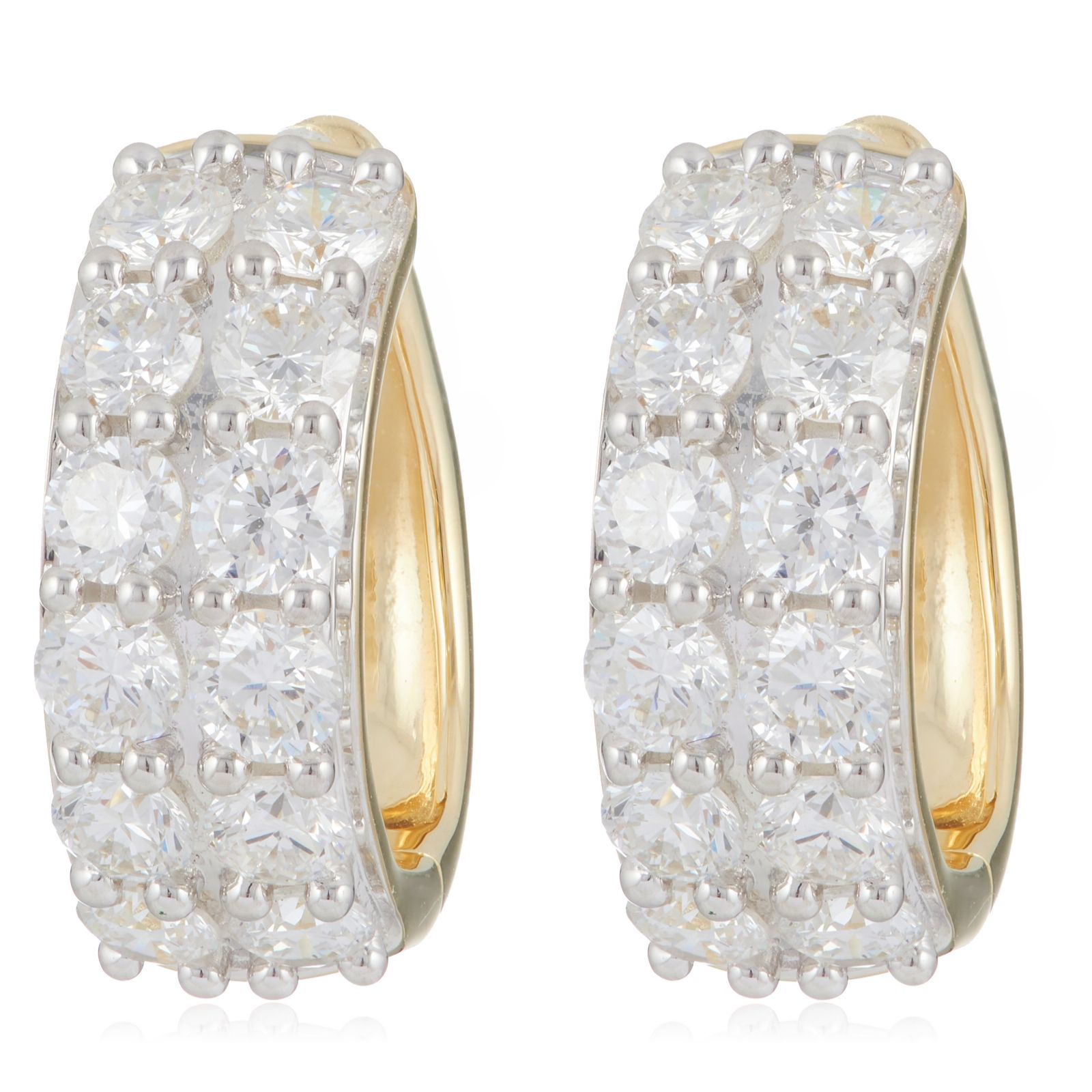 Fire Light 2ct Lab Grown Diamond Pave Hoop Earrings 9ct Gold