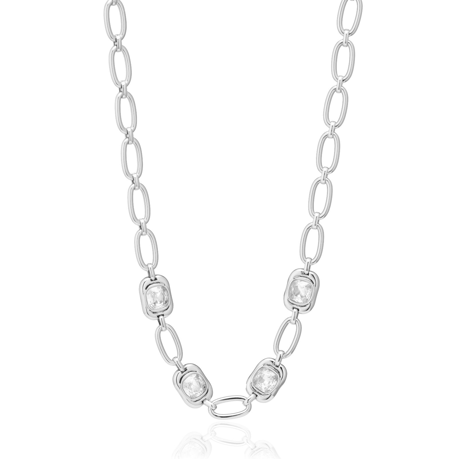 Steel by Diamonique Square Link Necklace