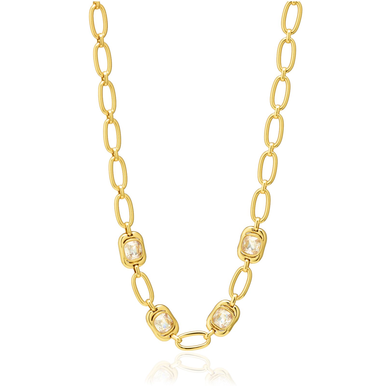 Steel by Diamonique Square Link Necklace