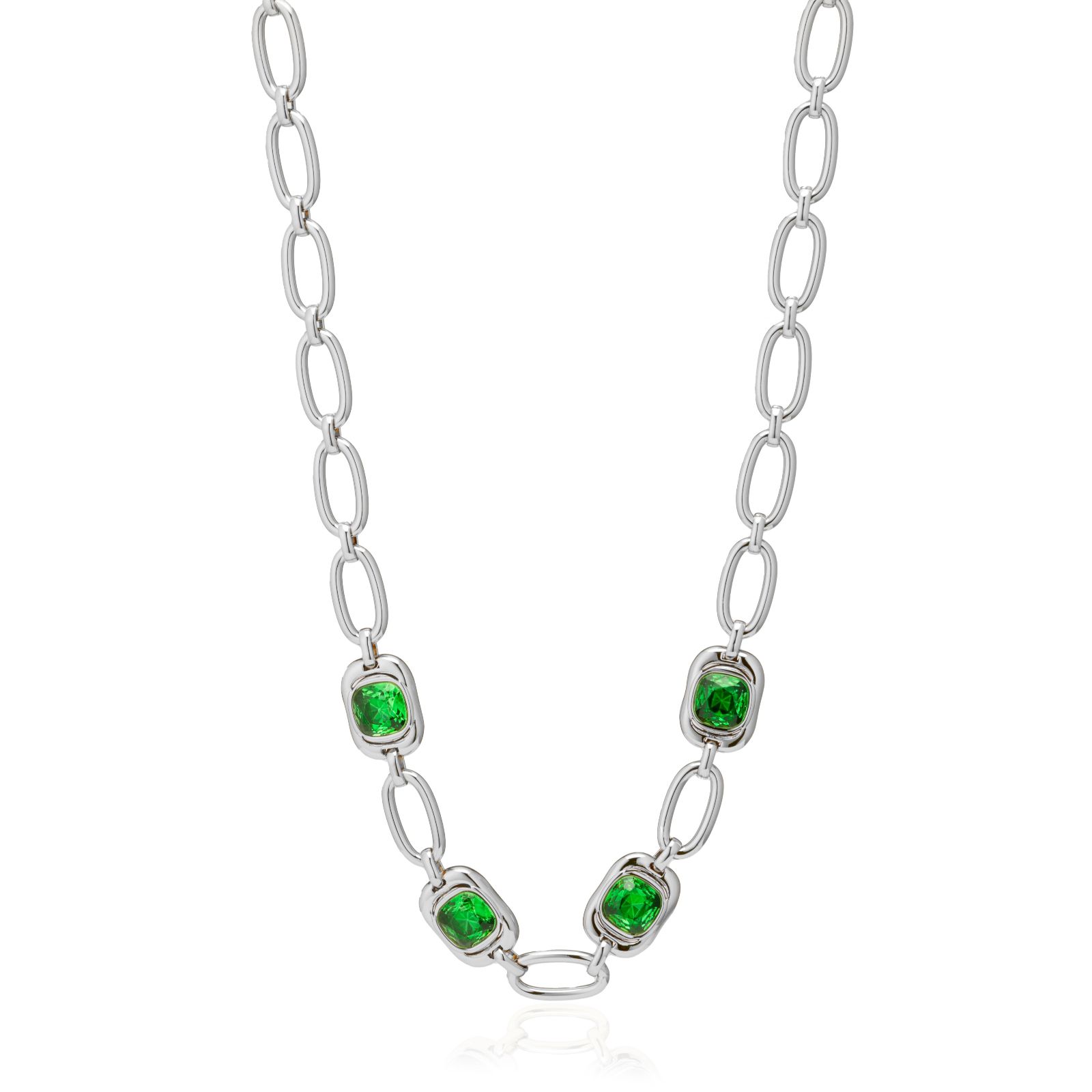 Steel By Diamonique Square Link Necklace
