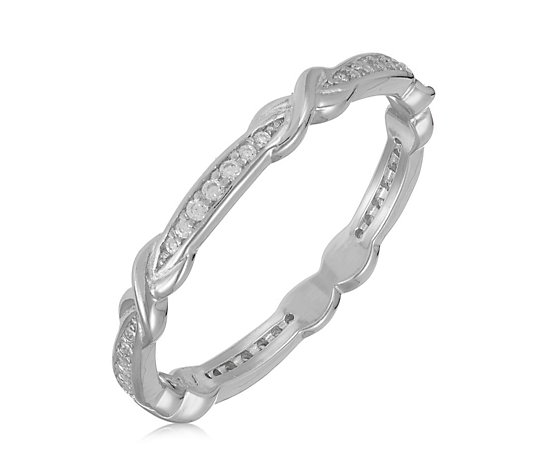 Diamonique 0.15ct tw Fine Knot Eternity Ring Sterling Silver