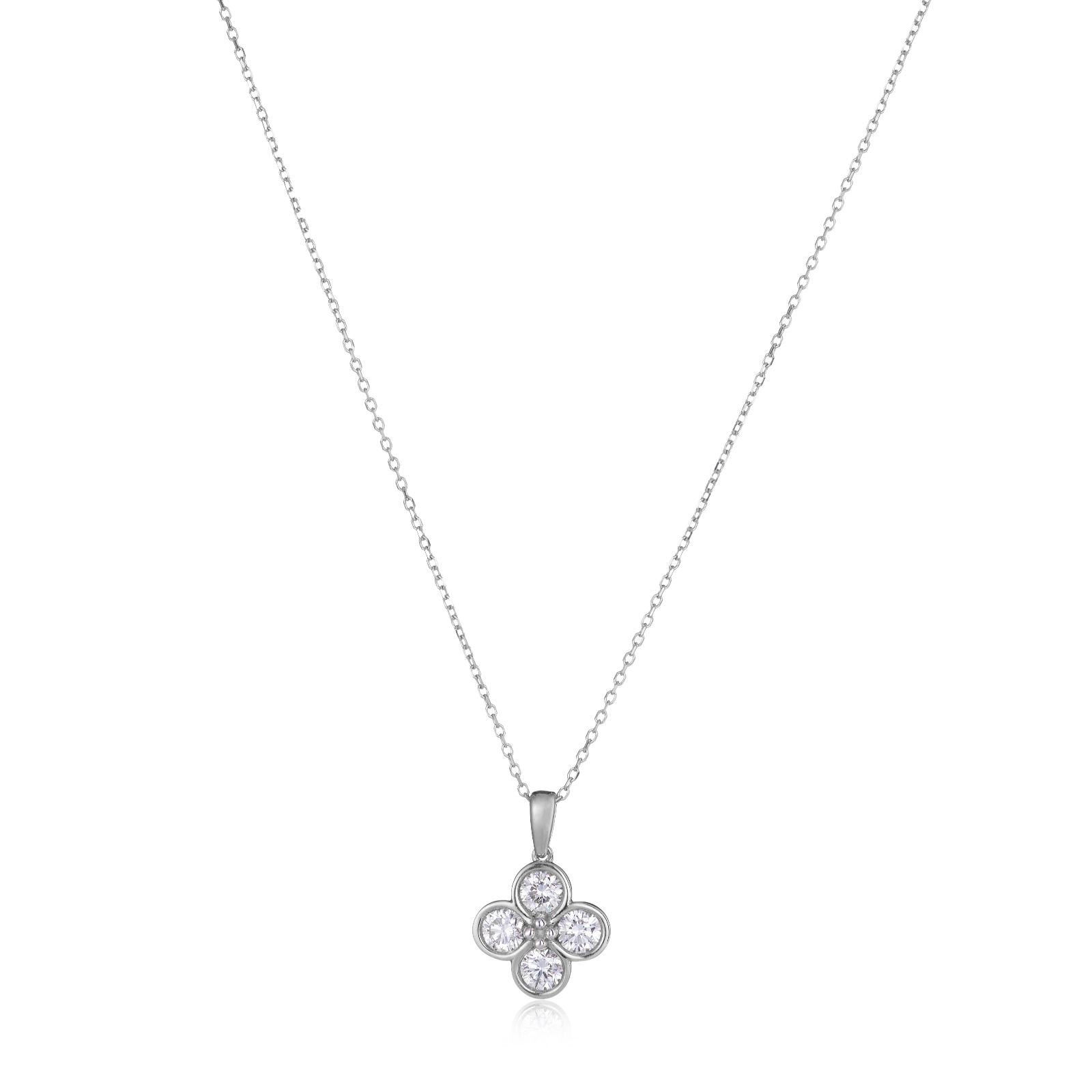 Fire Light 0.75ct Lab Grown Diamond Clover Pendant & Chain 9ct Gold