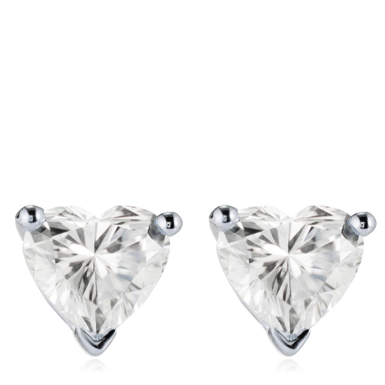 Fire Light 1ct Lab Grown Diamond Heart Cut Stud Earrings 9ct Gold