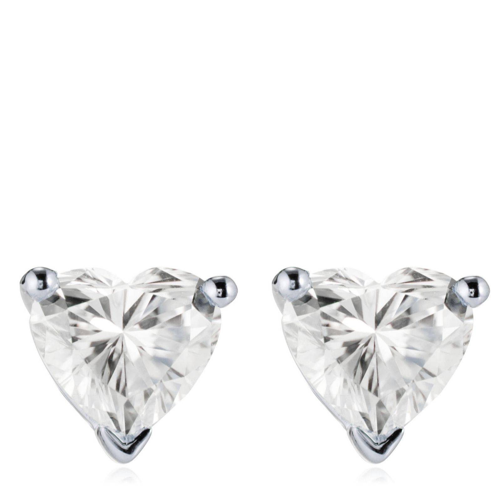 Fire Light 1ct Lab Grown Diamond Heart Cut Stud Earrings 9ct Gold