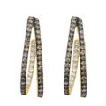 Effy 0.57ct Espresso Diamond Two Row Hoop Earrings 14ct Gold