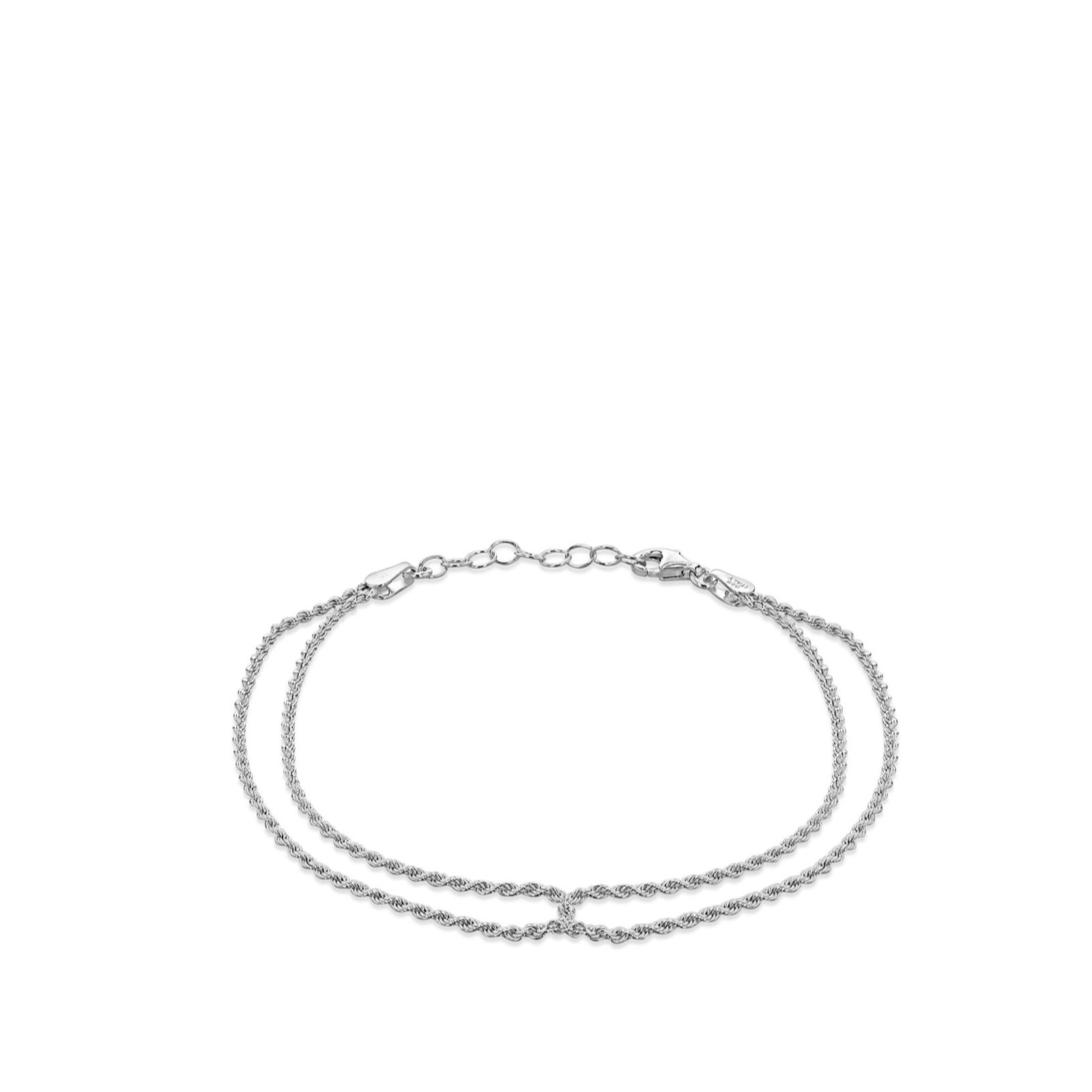 Faith & Brown  Italian Crafted Sterling Silver Knotted Rope Double Bracelet