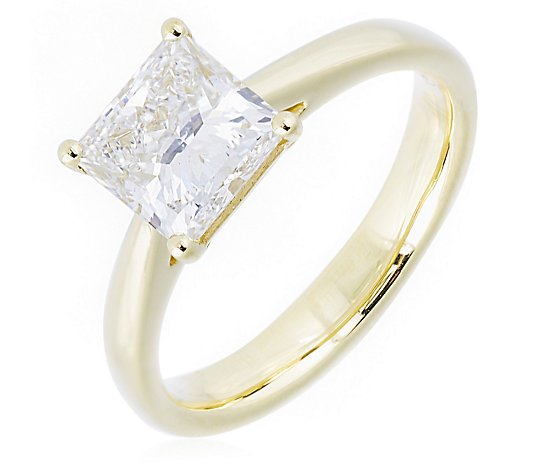 2.00ct H SI2 Fire Light Lab Grown Diamond Princess Cut Solitaire Ring