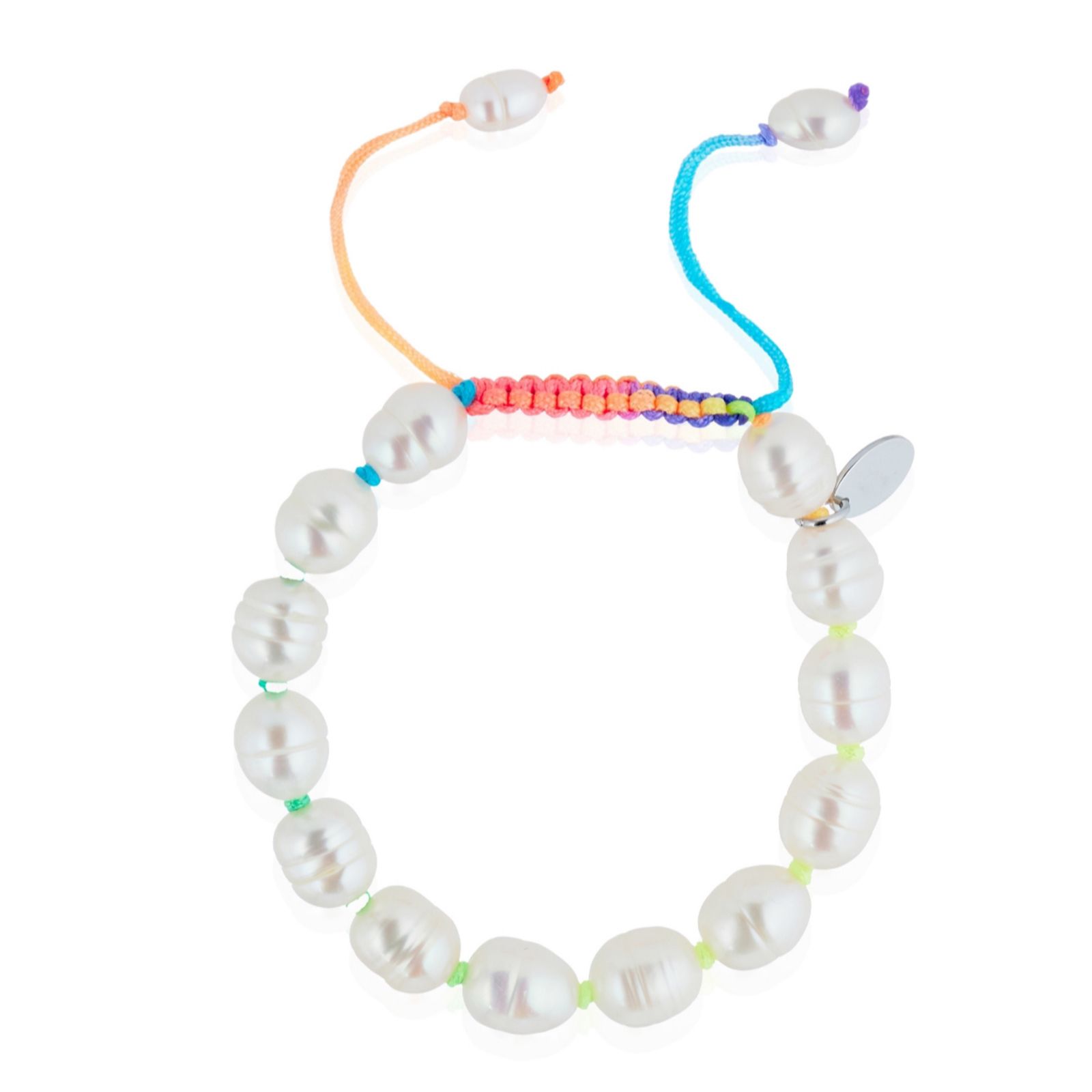 Lara Pearl Fresh Water Oval Pearl Cord Bracelet