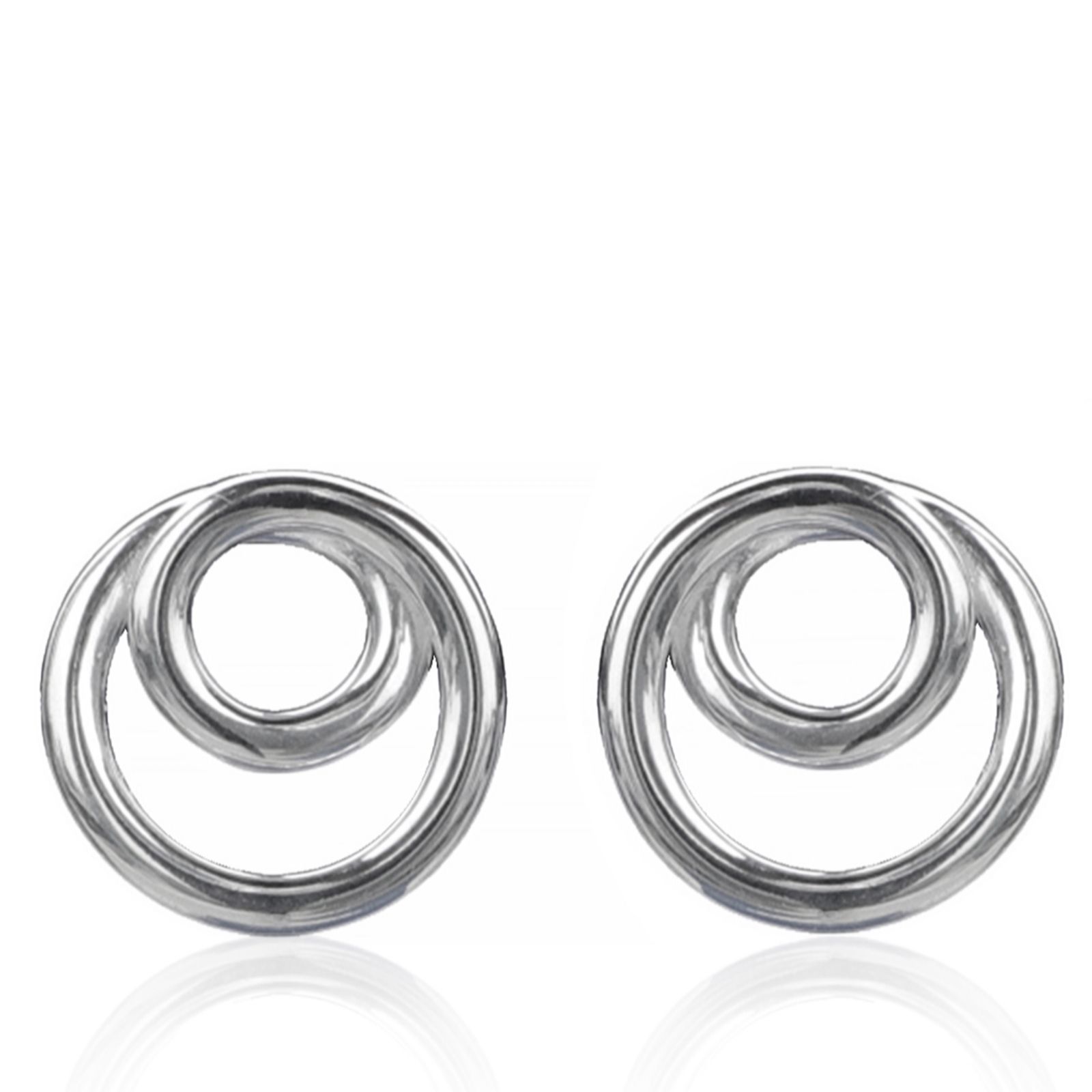 Nina B Double Swirl Stud Earrings Sterling Silver