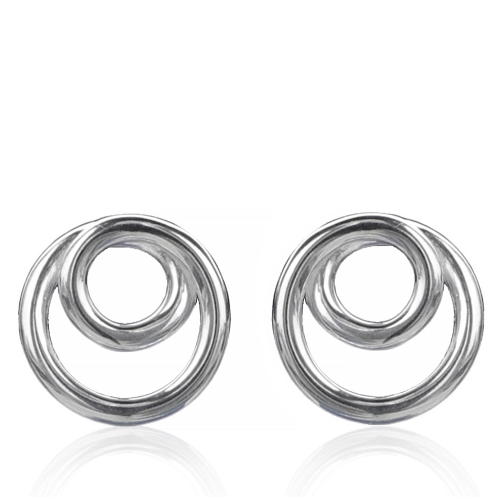 Nina B Double Swirl Stud Earrings Sterling Silver