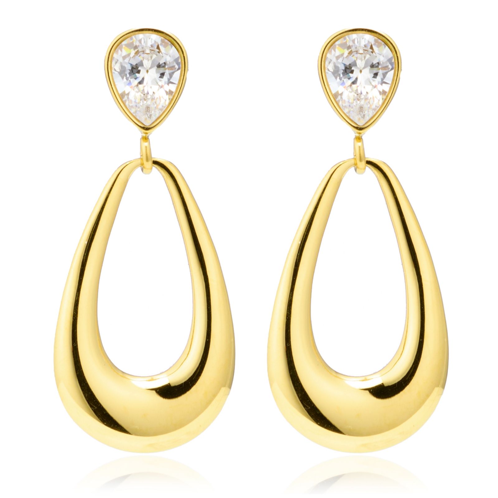 Steel By Diamonique Loop Drop Earrings