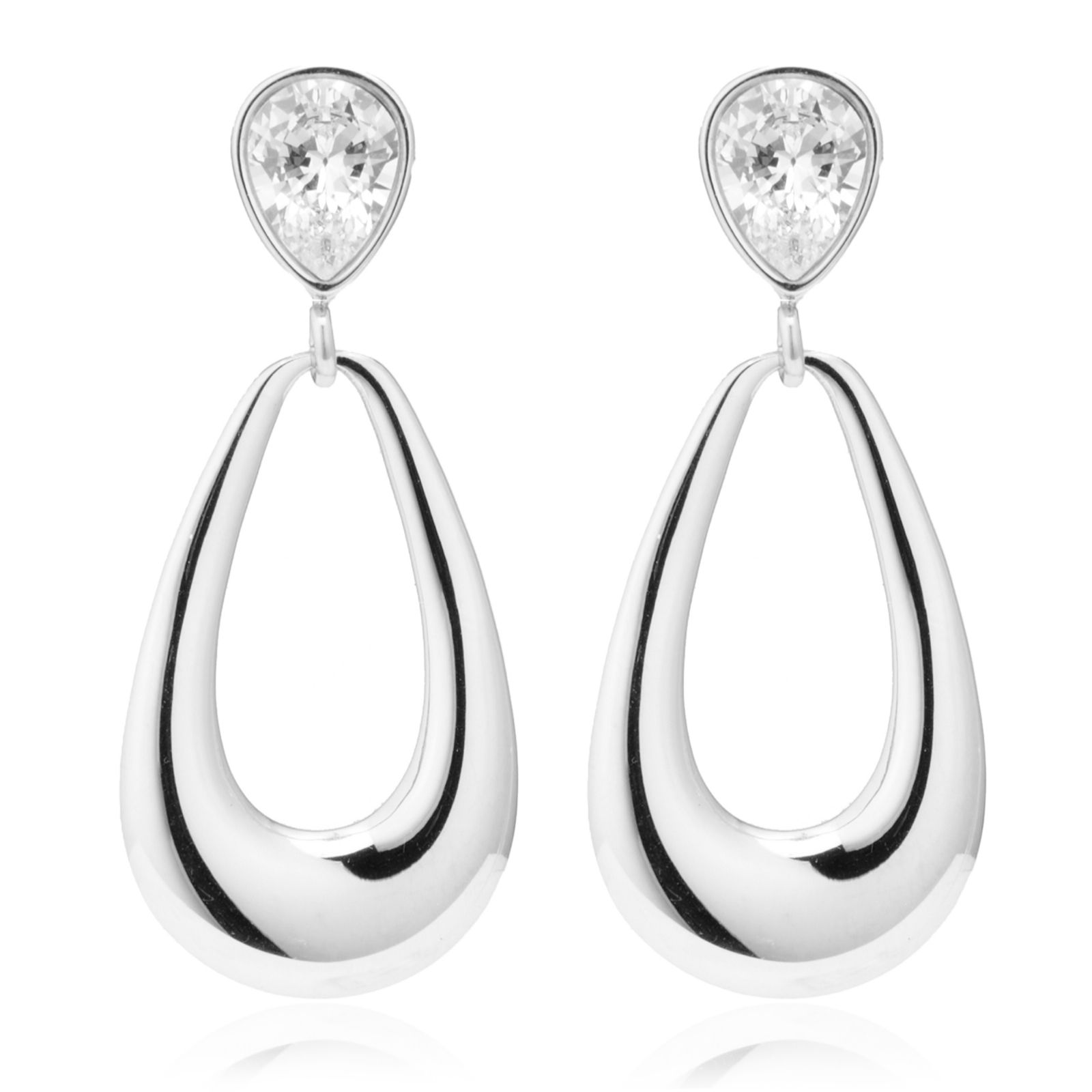 Steel By Diamonique Loop Drop Earrings