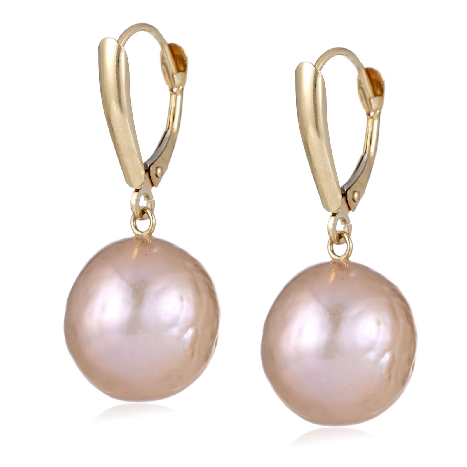Outlet Honora 12-14mm Cultured Ming Pearl Drop Earrings 14ct Gold - QVC UK