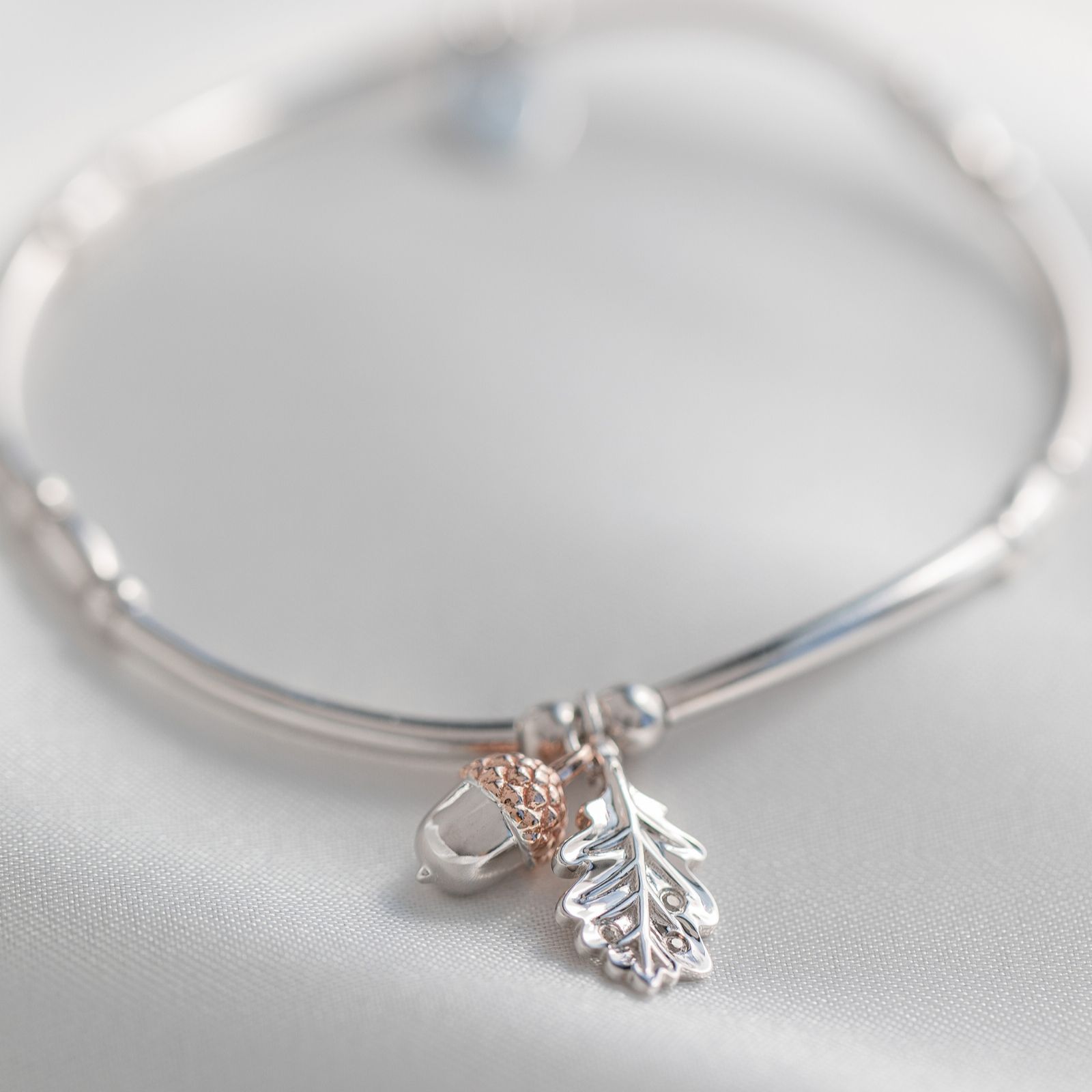 Royal Oak Leaf Affinity Bead Bracelet QVC UK