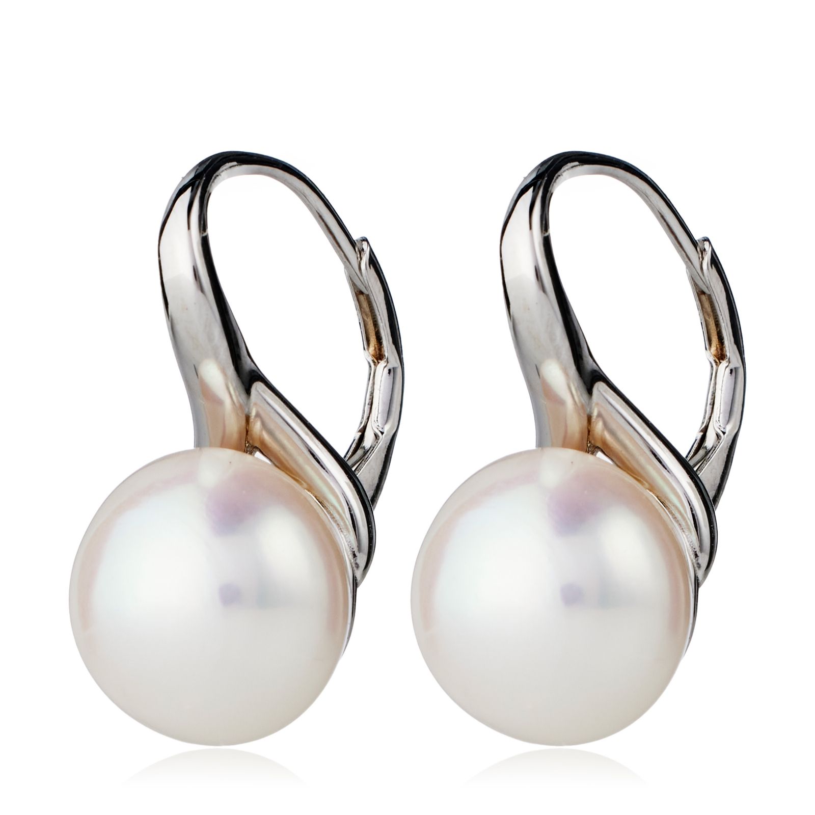 Amanda hotsell Button Pearl Earrings Silver