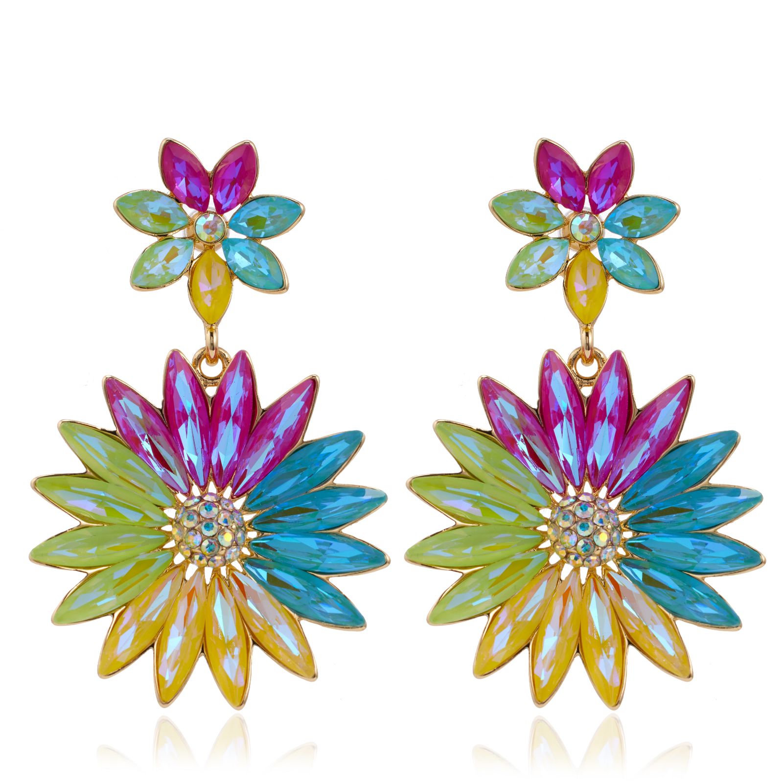 Butler & Wilson Sparkling Flower Earrings