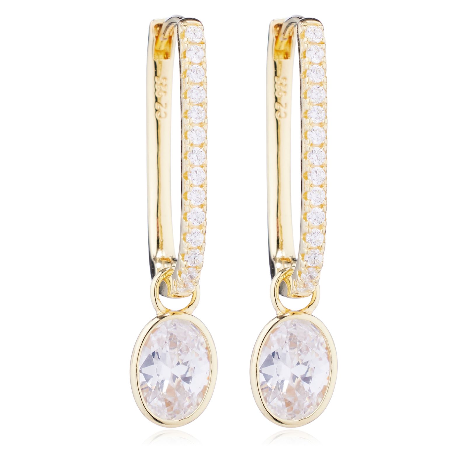 Diamonique 1.7ct Drop Earrings Sterling Silver