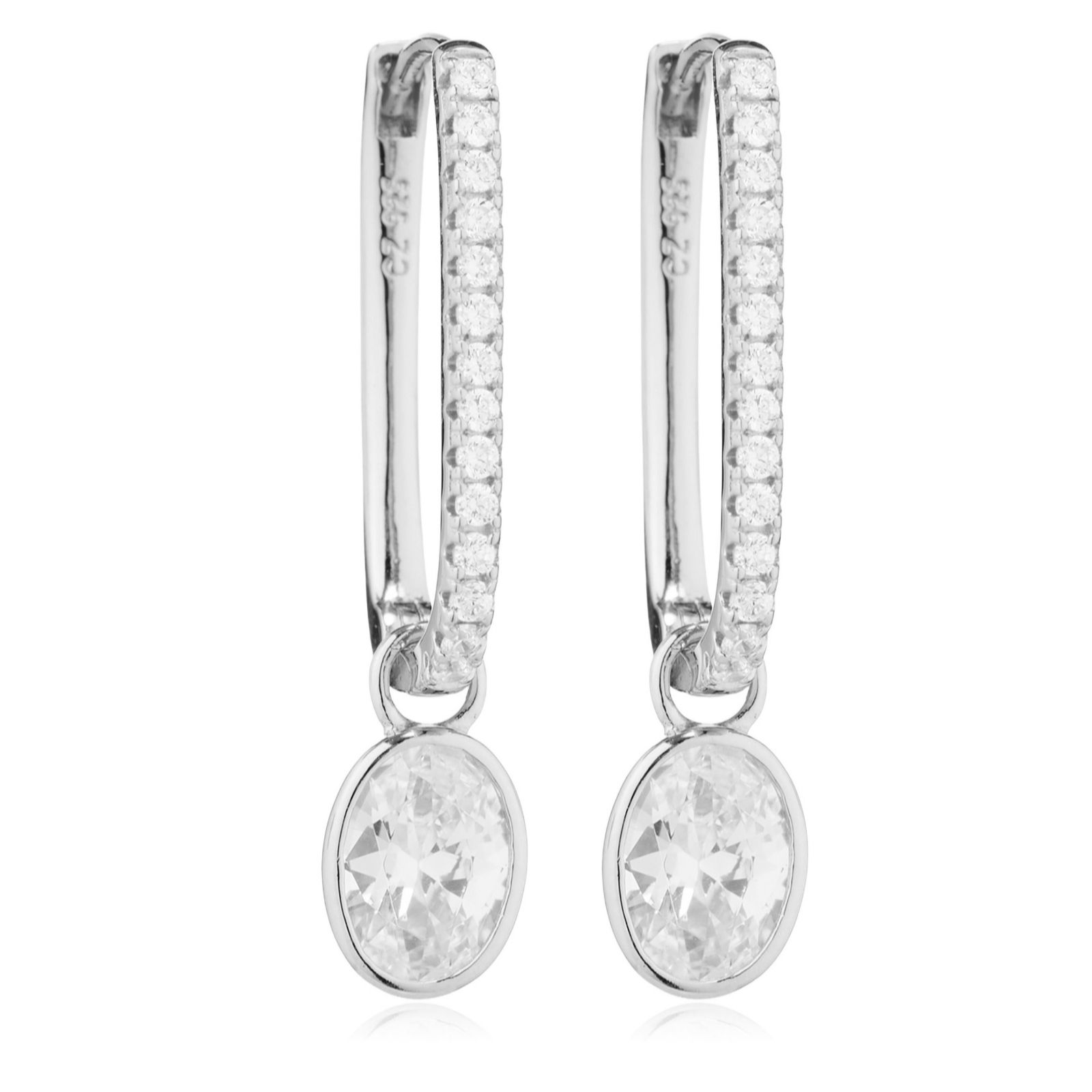 Diamonique 1.7ct Drop Earrings Sterling Silver