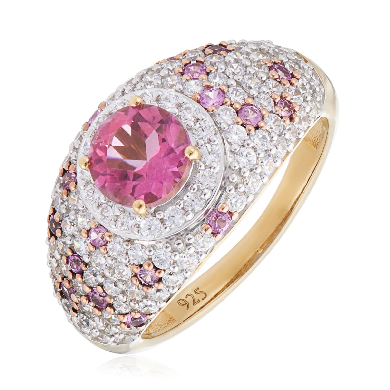 Fire Light 1.2ct Lab Grown Diamond Pink Sapphire Ring 9ct Gold