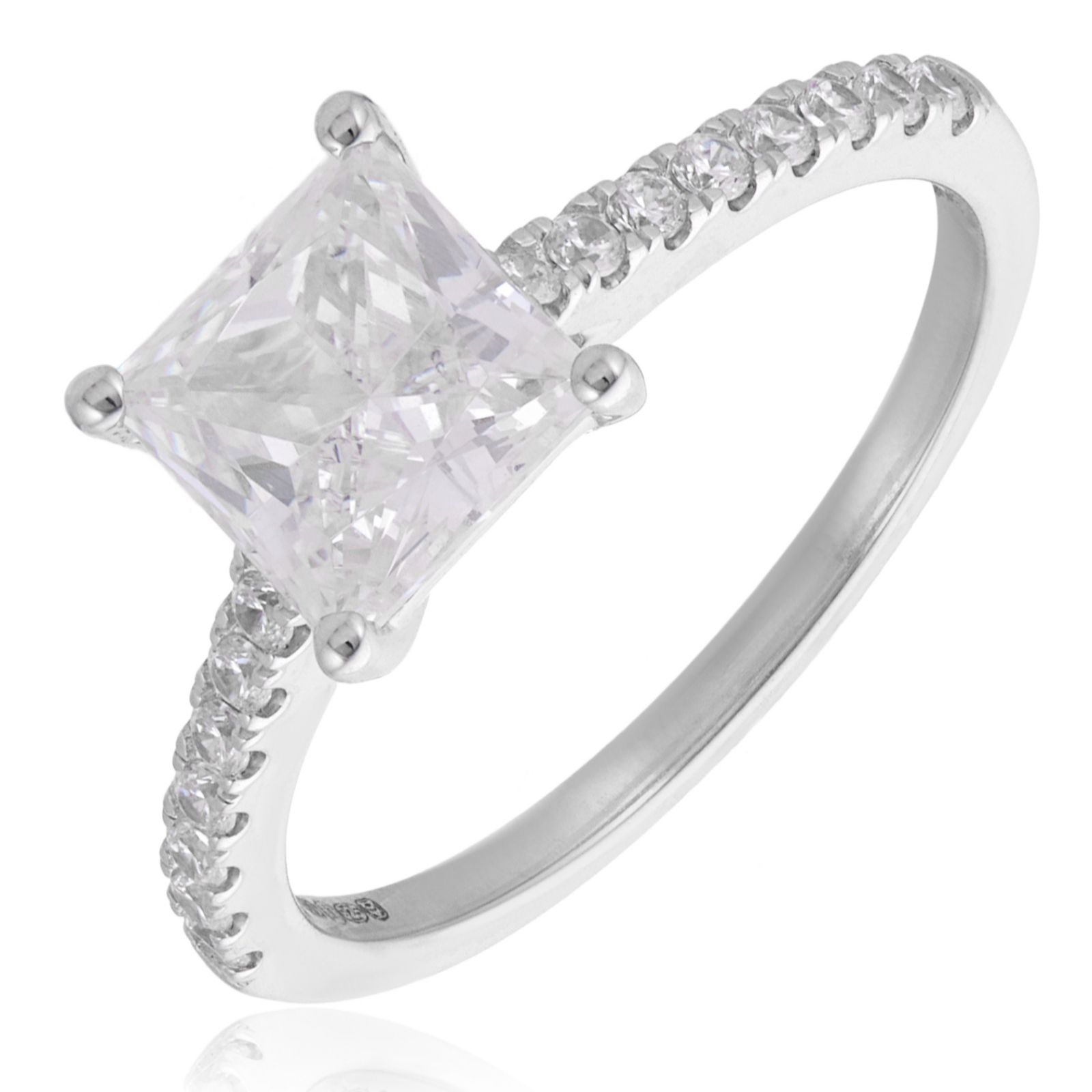 Fire Light 2.25ct Lab Grown Diamond Princess Cut Solitaire Ring 9ct Gold