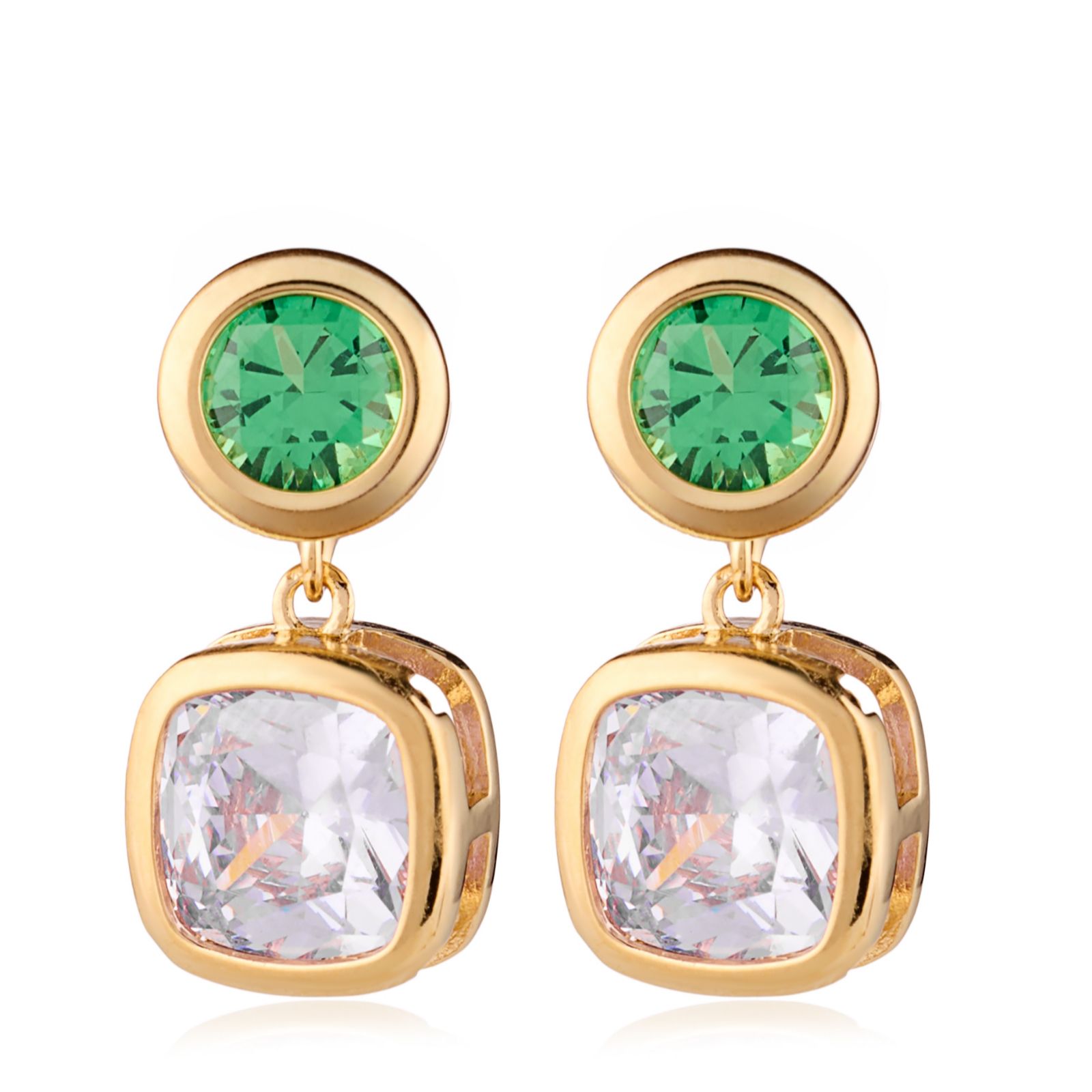 Diamonique 6.8ct tw Round Bezel Earrings Sterling Silver