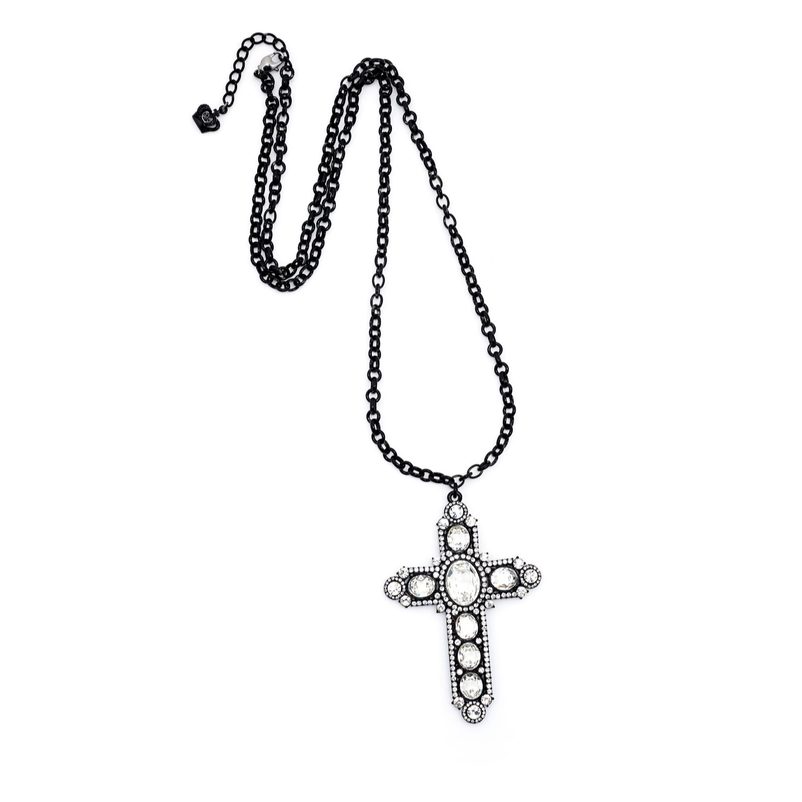 Butler & Wilson Crystal Cross 92cm Necklace - QVC UK