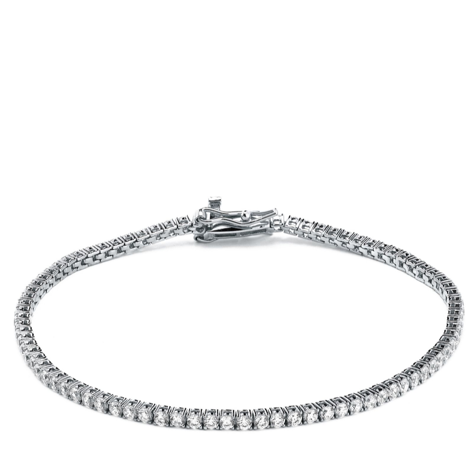Outlet Diamonique 1.9ct tw Fine Tennis Bracelet Sterling Silver - QVC UK