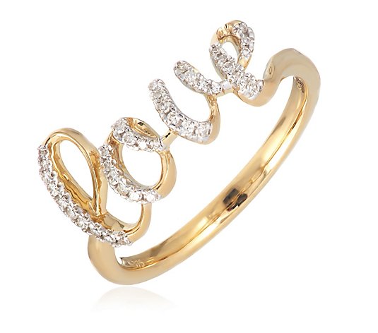 0.10ct Diamond Love Ring 9ct Gold
