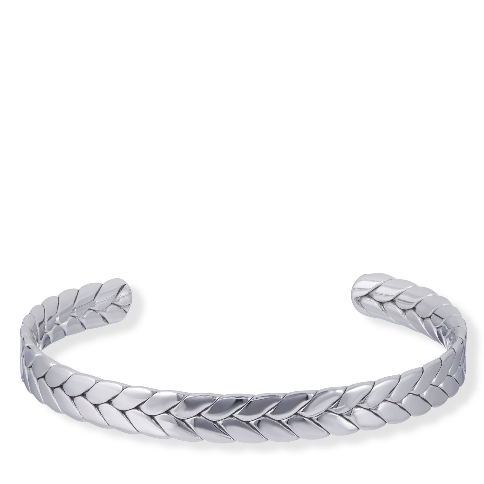 Steel by Design Mens Braided Cuff Stainless Steel
