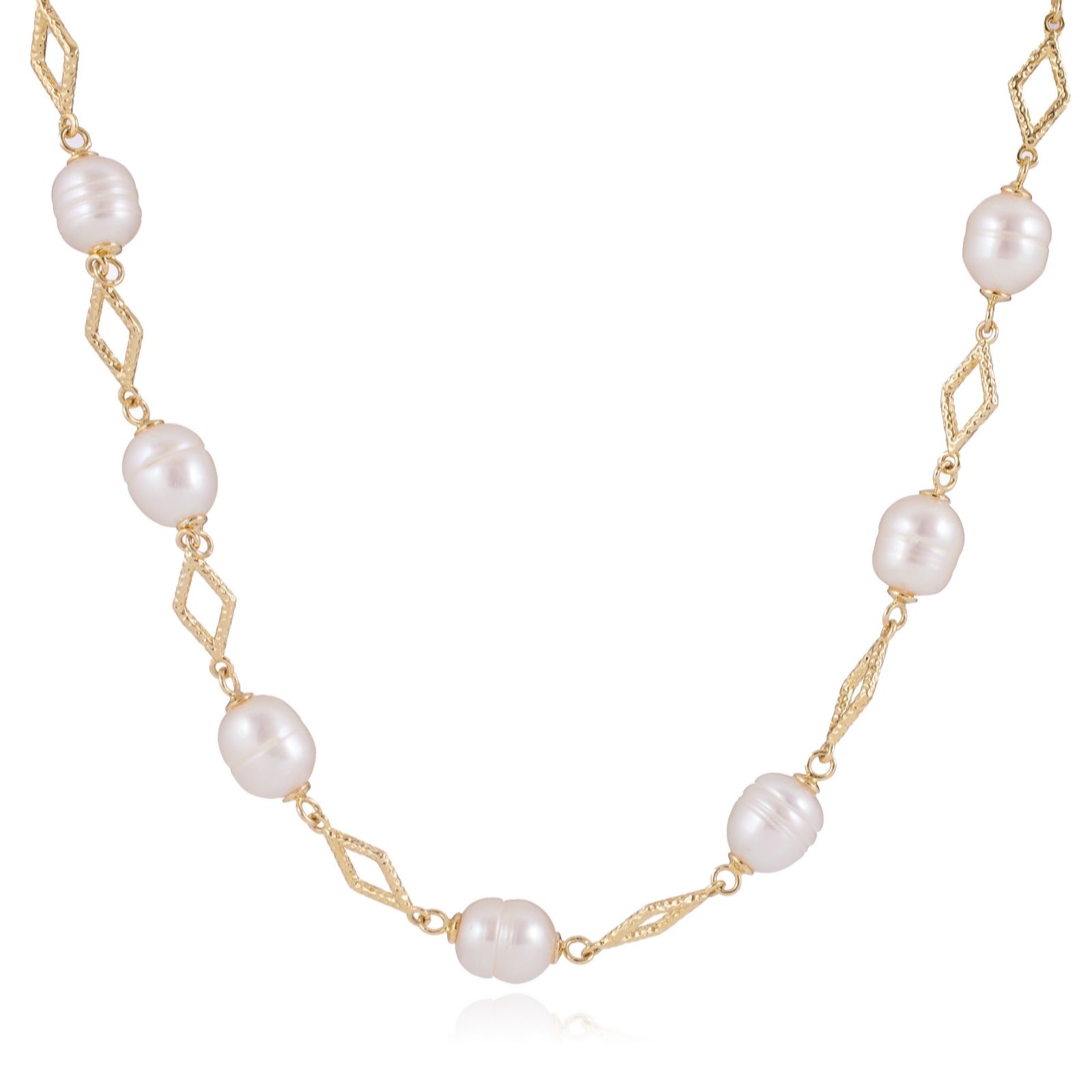  Lara Pearl 7-8mm Potato Pearl & Chain Link Necklace