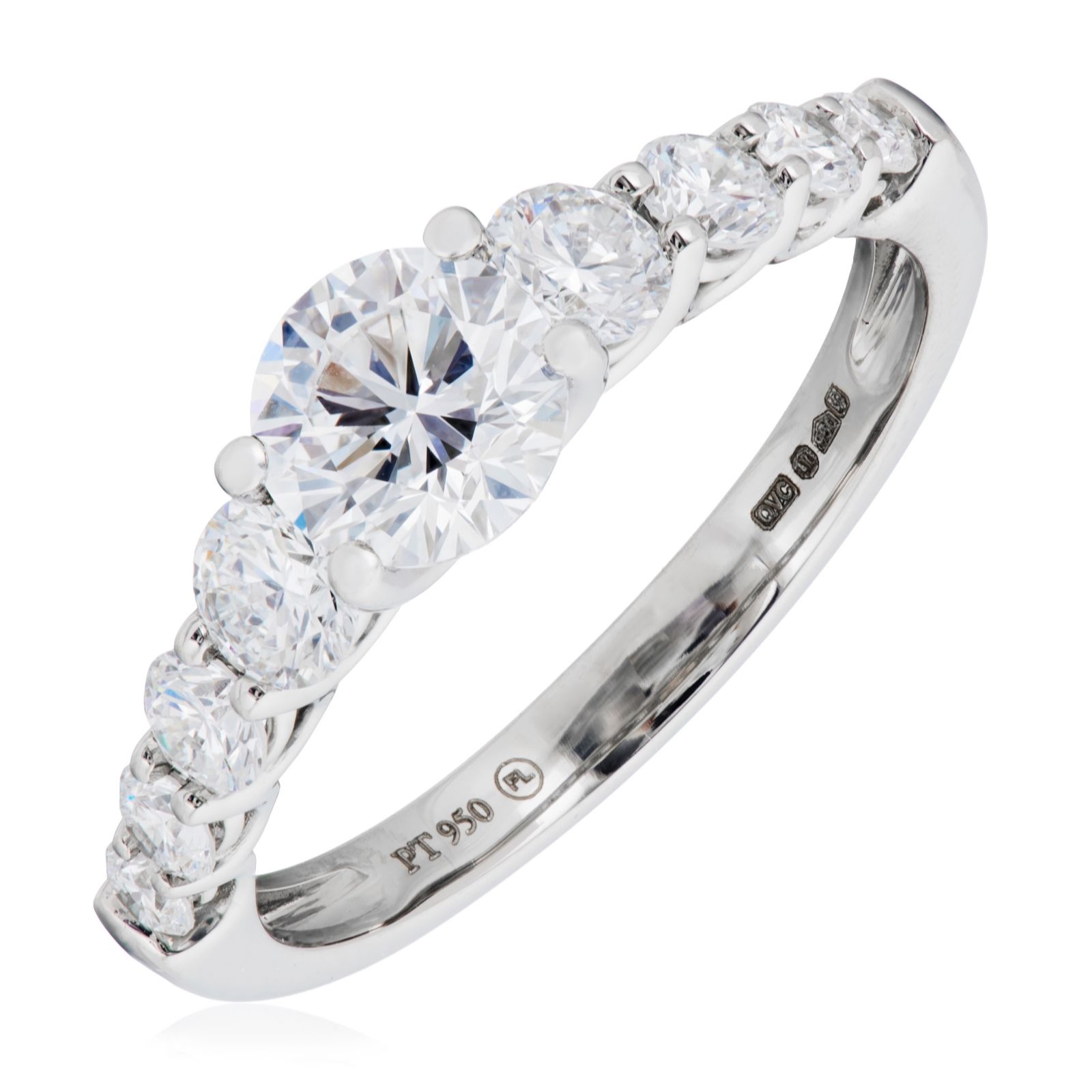 Fire Light 2ct Lab Grown Diamond Graduated Eternity Ring Platinum