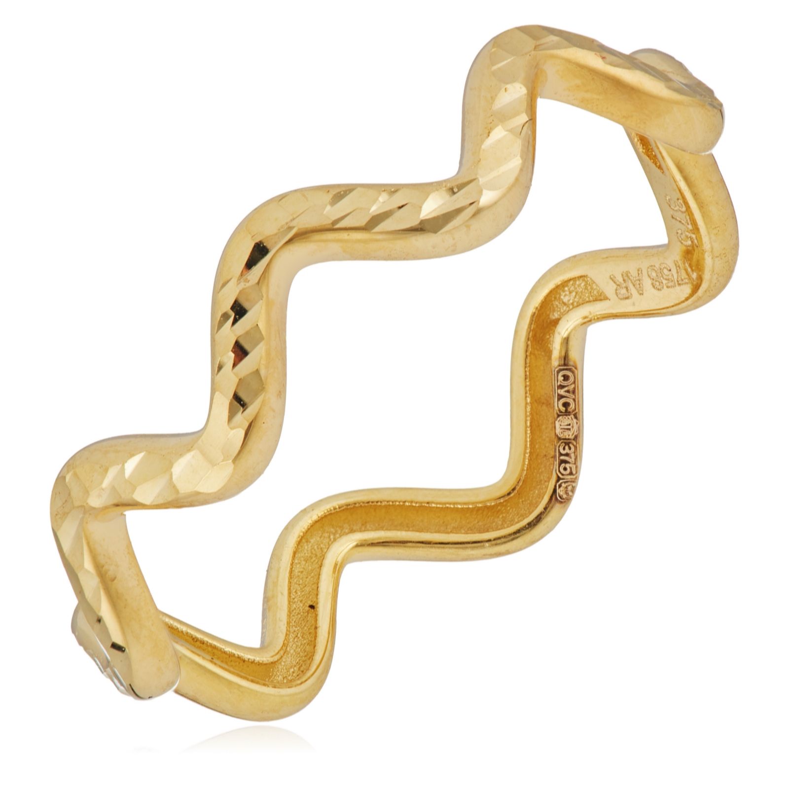 GOLD 9ct Italian Gold Wave Ring 1g