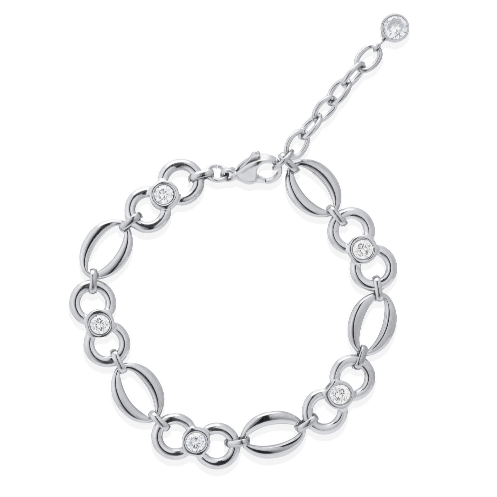 Steel By Diamonique Circle Link Bracelet Staiinless Steel