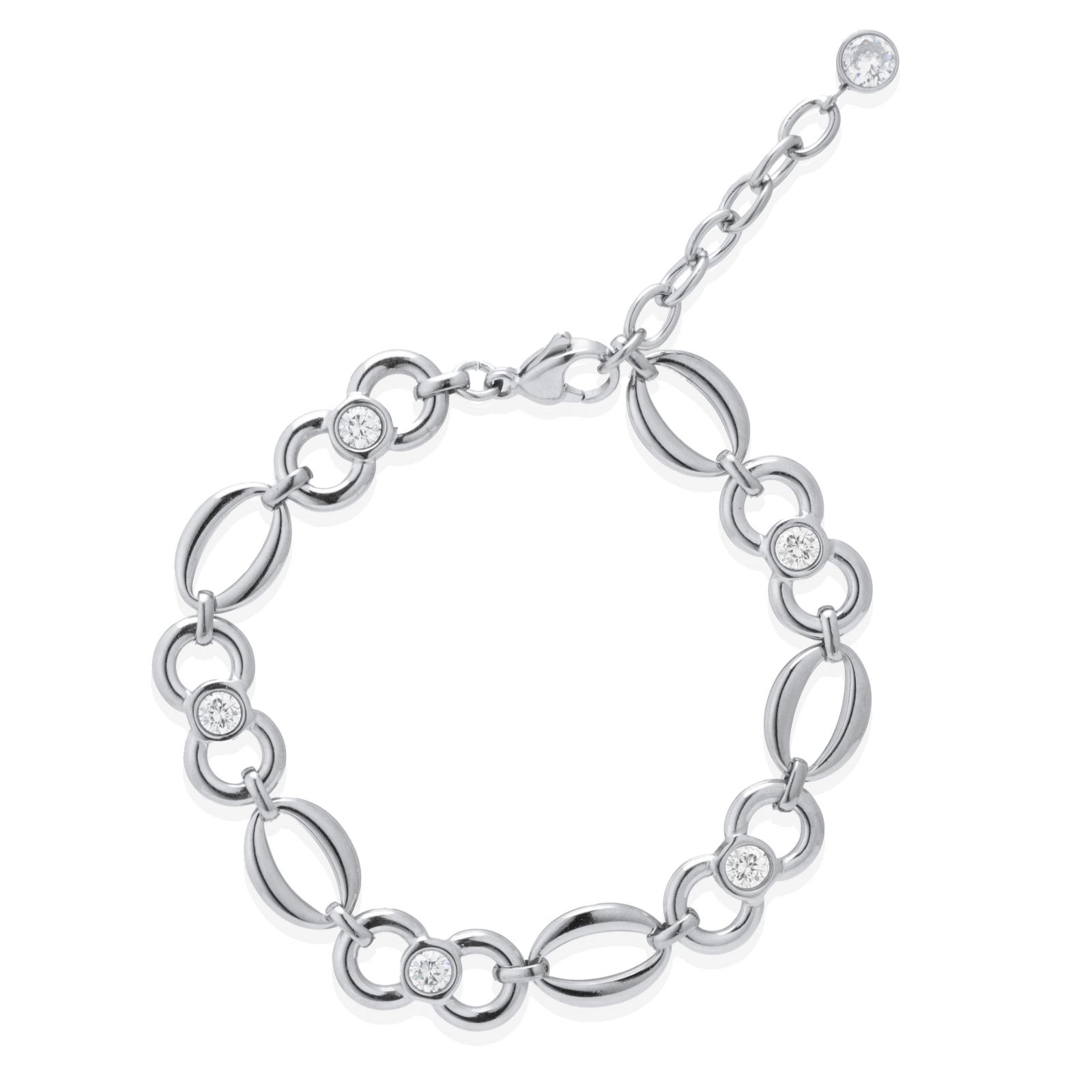 Steel by Diamonique Circle Link Bracelet Stainless Steel