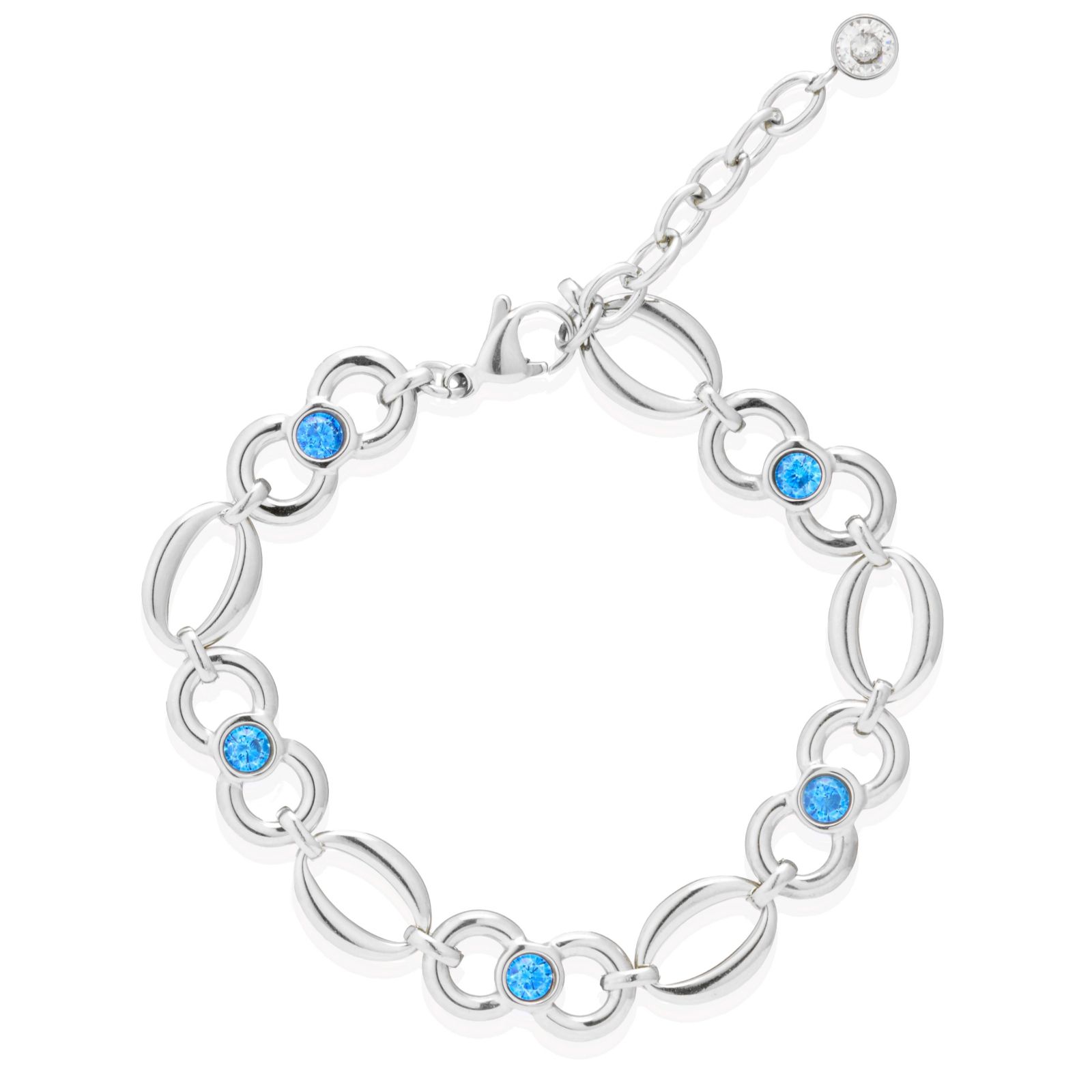 Steel By Diamonique Circle Link Bracelet Staiinless Steel