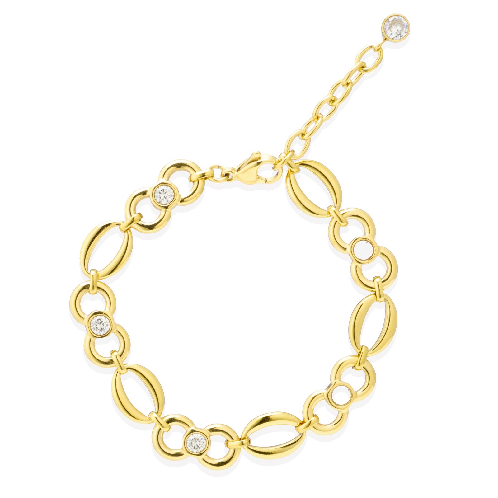Steel By Diamonique Circle Link Bracelet Staiinless Steel