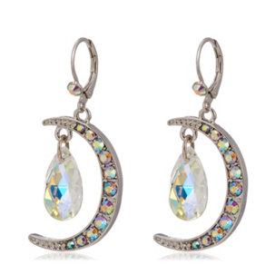 Kirks Folly Crystal Moon Magic Leverback Earrings - 348783