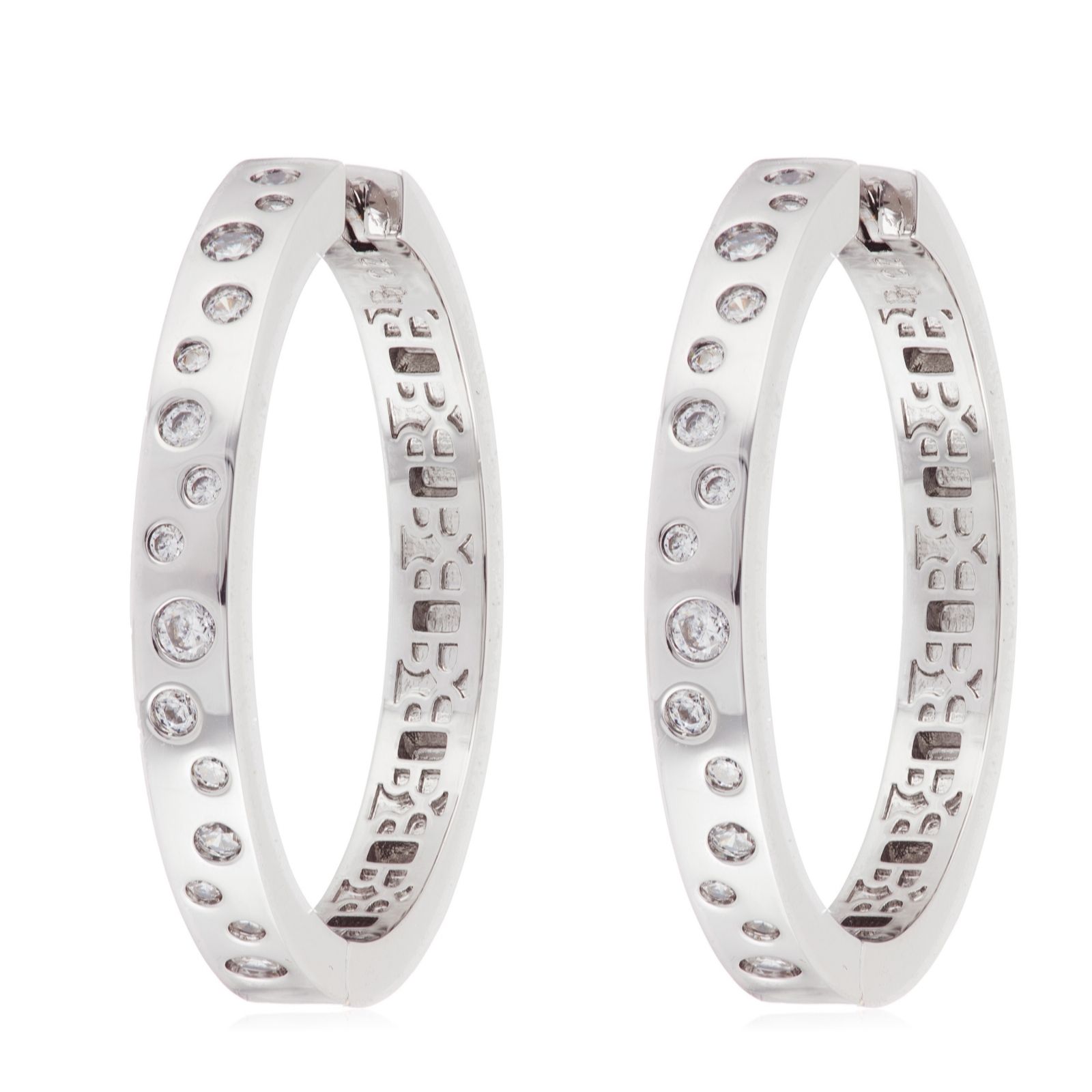 Qvc diamonique hoop on sale earrings