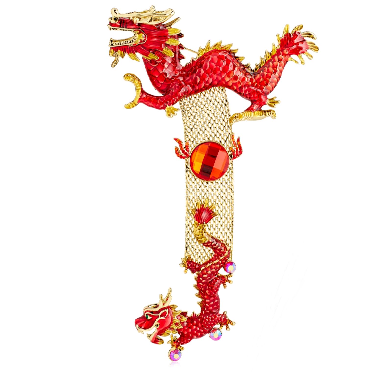 Butler & Wilson Double Chinese Dragon Brooch