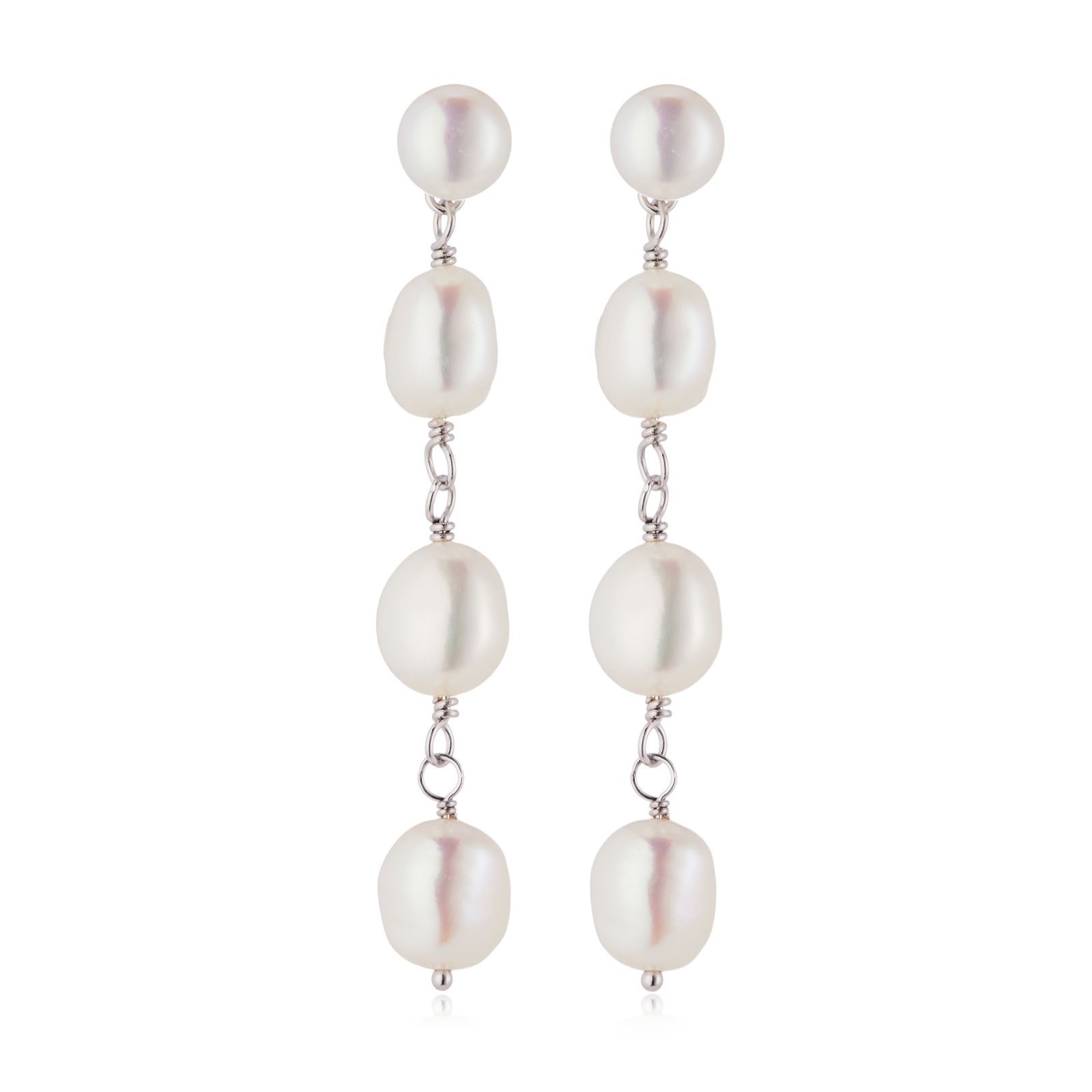 Lara Pearl 7-8mm Baroque Pearl Earring Sterling Silver