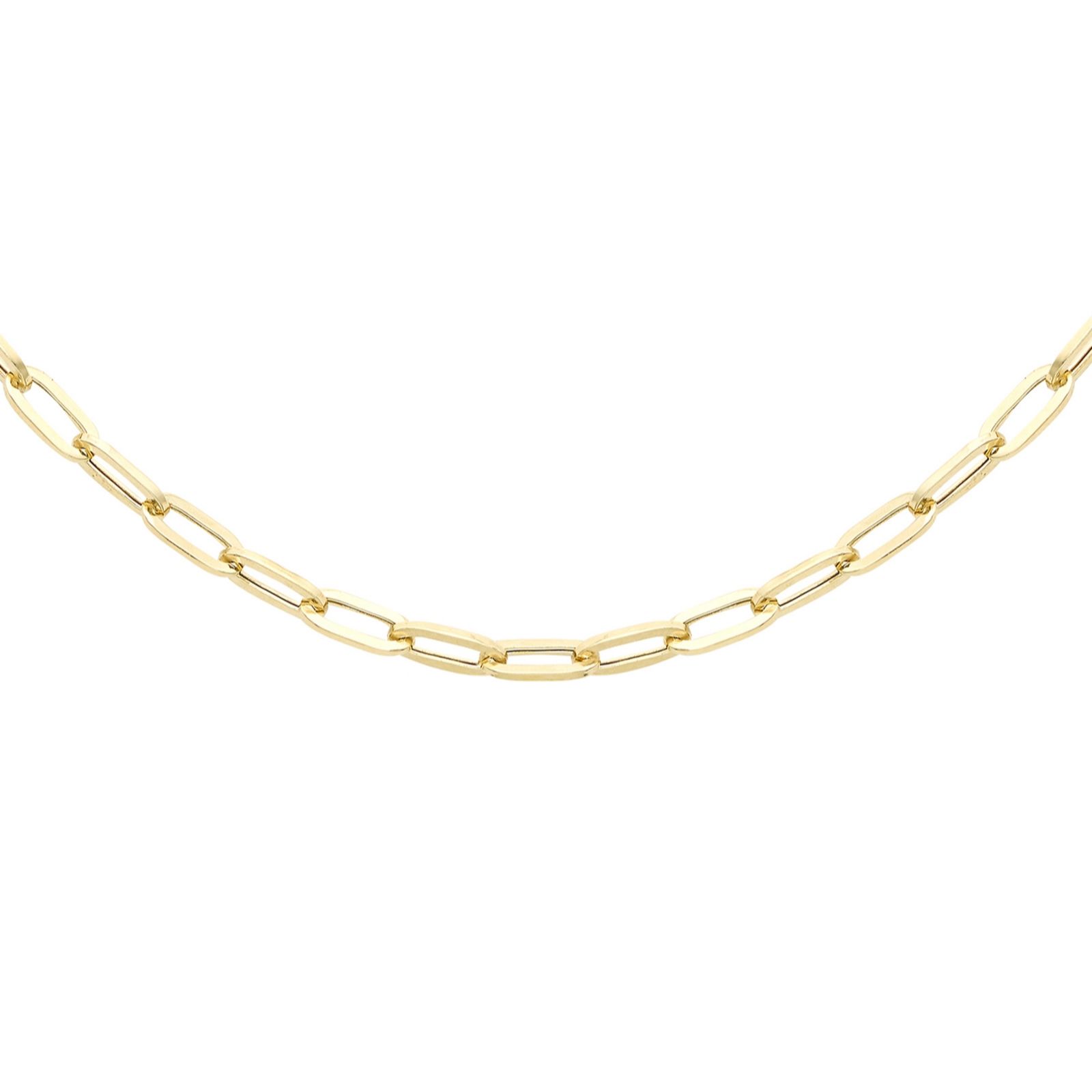 GOLD 9ct Large Paper Clip Necklace 4.46g
